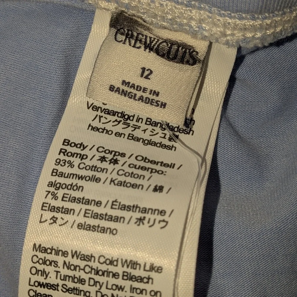 Crewcuts J.Crew Girls Light Blue Garment Dyed Leggings CC202 Size 12 NWT